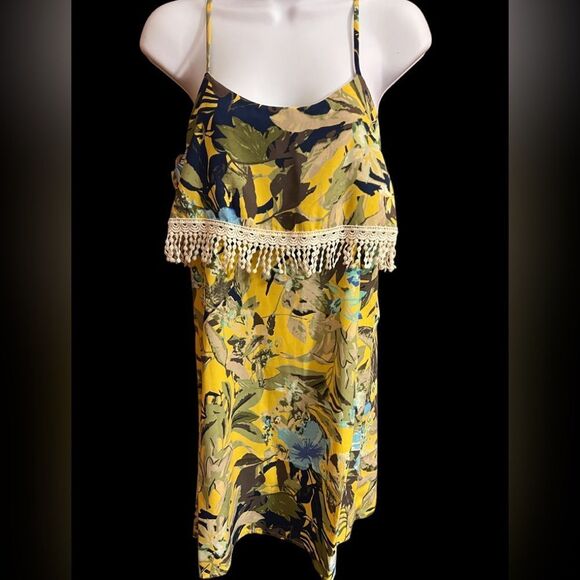 Peppermint Floral Fringe Slip Dress - Picture 2 of 3